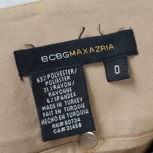 BCBG Maxazria Bootcut Tan Mid-rise Trouser Stretch Pant Work Uniform Vintage 90s - Picture 3 of 10